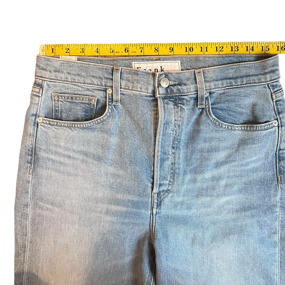 Frank & Eileen Monaghan Blue Denim Raw Hem Straight Leg Hi Rise Jeans Size 31 - Picture 9 of 14